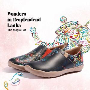 uin 西班牙原創設計 女鞋 懶人鞋 樂褔鞋 彩壺彩繪休閒鞋W1010349