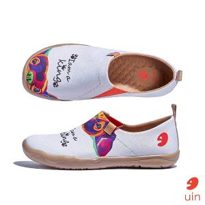 uin 西班牙原創設計 女鞋 帆布鞋 懶人鞋 法斗王彩繪休閒鞋W1010599