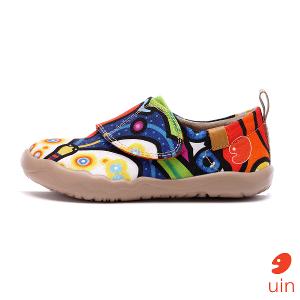 uin 西班牙原創設計  童鞋 黏帶 帆布鞋 春暖彩繪休閒鞋K0101011
