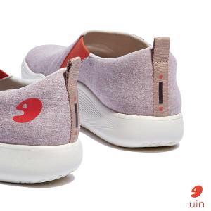 uin 西班牙原創設計 女鞋 帆布鞋 懶人鞋 托萊多10白桃粉素色休閒鞋W1710814