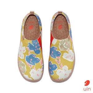 uin 西班牙原創設計 女鞋 帆布鞋 懶人鞋 野花清香彩繪休閒鞋W1010555