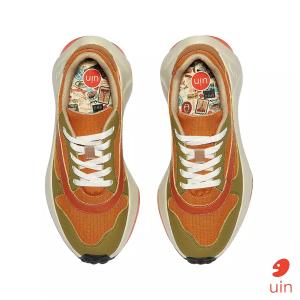 uin 西班牙原創設計 女鞋 運動鞋 塞維利亞2橘綠彩繪休閒鞋W1880496