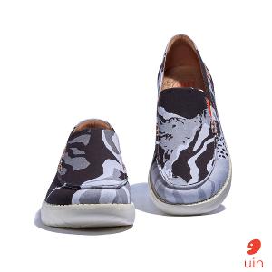 uin 西班牙原創設計 男鞋 帆布鞋 懶人鞋 樂褔鞋 虎紋幻象彩繪休閒鞋M1960417
