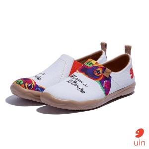 uin 西班牙原創設計 女鞋 帆布鞋 懶人鞋 法斗王彩繪休閒鞋W1010599