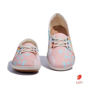 uin 西班牙原創設計 女鞋 帆布鞋 懶人鞋 伊利特2植物彩紋彩繪休閒鞋W1620748