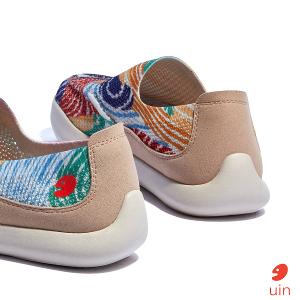 uin 西班牙原創設計 女鞋 帆布鞋 懶人鞋 樂褔鞋 彩色洋流彩繪休閒鞋W1950638
