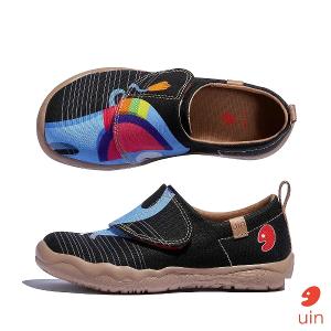 uin 西班牙原創設計 童鞋 黏帶 帆布鞋 藍色大象彩繪休閒鞋K1010051