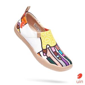 uin 西班牙原創設計 女鞋 帆布鞋 懶人鞋 鋼琴手彩繪休閒鞋W1109417