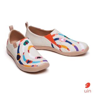 uin 西班牙原創設計 女鞋 帆布鞋 懶人鞋 愛的圈圈彩繪休閒鞋W1010029