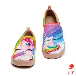 uin 西班牙原創設計  童鞋 黏帶 帆布鞋 雲上獨角獸彩繪休閒鞋K1010015