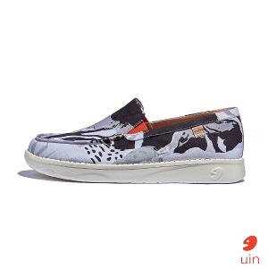 uin 西班牙原創設計 男鞋 帆布鞋 懶人鞋 樂褔鞋 虎紋幻象彩繪休閒鞋M1960417