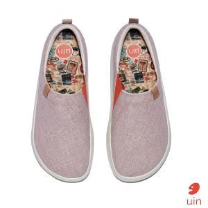 uin 西班牙原創設計 女鞋 帆布鞋 懶人鞋 托萊多10白桃粉素色休閒鞋W1710814