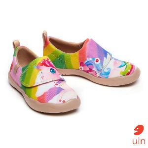 uin 西班牙原創設計  童鞋 黏帶 帆布鞋 雲上獨角獸彩繪休閒鞋K1010015