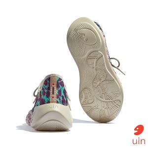 uin 西班牙原創設計 女鞋 運動鞋 聖塞巴斯蒂安2藍紫豹彩繪休閒鞋W1590515