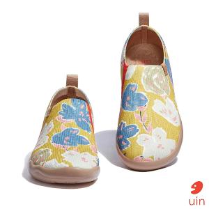 uin 西班牙原創設計 女鞋 帆布鞋 懶人鞋 野花清香彩繪休閒鞋W1010555