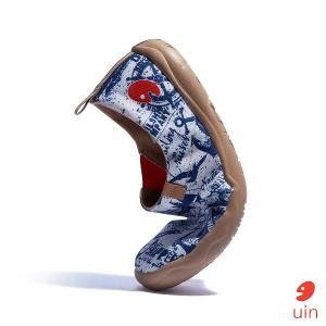 uin 西班牙原創設計 男鞋 帆布鞋 懶人鞋 航海圖彩繪休閒鞋M1010377