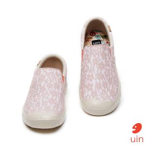 uin 西班牙原創設計 女鞋 懶人鞋 卡迪斯蕾絲復古紅彩繪閒女鞋W1490132