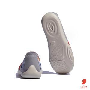 uin 西班牙原創設計 男鞋 帆布鞋 懶人鞋 樂褔鞋 日出之海彩繪休閒鞋M1950411