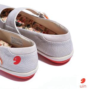 uin 西班牙原創設計 女鞋 帆布鞋 懶人鞋 伊利特3樺樹灰素色休閒鞋W1620754