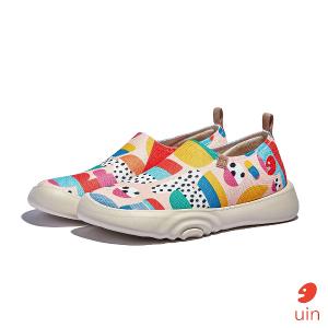 uin 西班牙原創設計 女鞋 帆布鞋 懶人鞋 快樂崇拜2彩繪休閒鞋W1010769