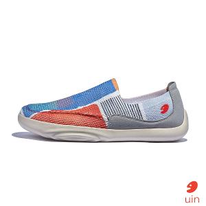 uin 西班牙原創設計 男鞋 帆布鞋 懶人鞋 樂褔鞋 日出之海彩繪休閒鞋M1950411