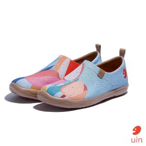 uin 西班牙原創設計 女鞋 帆布鞋 懶人鞋 夢幻鬱金香彩繪休閒鞋W1010588