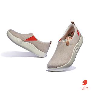 uin西班牙原創設計 女鞋 帆布鞋 懶人鞋 托萊多10卡其棕素色休閒鞋W1710813