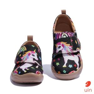 uin西班牙原創設計 童鞋 黏帶 帆布鞋 夢嶼獨角獸彩繪休閒鞋K1010045