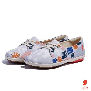 uin 西班牙原創設計 女鞋 帆布鞋 懶人鞋 伊利特2田園花雨彩繪休閒鞋W1620749