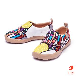 uin 西班牙原創設計 童鞋 黏帶 帆布鞋 鋼琴手彩繪休閒鞋K1109146