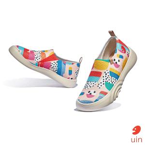 uin 西班牙原創設計 女鞋 帆布鞋 懶人鞋 快樂崇拜2彩繪休閒鞋W1010769