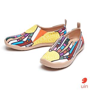 uin 西班牙原創設計 女鞋 帆布鞋 懶人鞋 鋼琴手彩繪休閒鞋W1109417