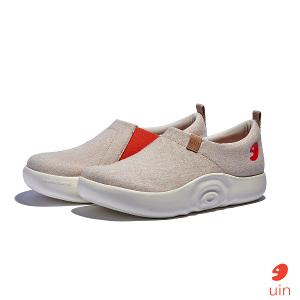 uin西班牙原創設計 女鞋 帆布鞋 懶人鞋 托萊多10卡其棕素色休閒鞋W1710813