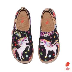 uin西班牙原創設計 童鞋 黏帶 帆布鞋 夢嶼獨角獸彩繪休閒鞋K1010045