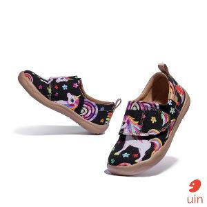 uin西班牙原創設計 童鞋 黏帶 帆布鞋 夢嶼獨角獸彩繪休閒鞋K1010045