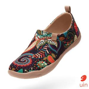 uin 西班牙原創設計 女鞋 帆布鞋 懶人鞋 繁花之境彩繪休閒鞋W1010042