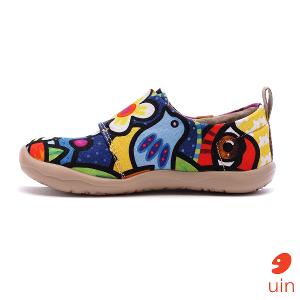 uin 西班牙原創設計  童鞋 黏帶 帆布鞋 春暖彩繪休閒鞋K0101011