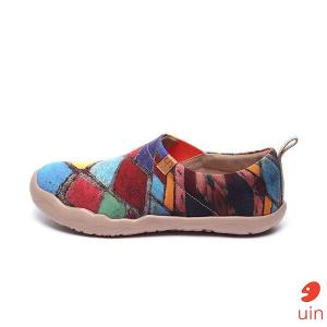 uin 西班牙原創設計 女鞋 帆布鞋 懶人鞋 時間遺產彩繪休閒鞋91012006