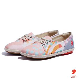 uin 西班牙原創設計 女鞋 帆布鞋 懶人鞋 伊利特2植物彩紋彩繪休閒鞋W1620748