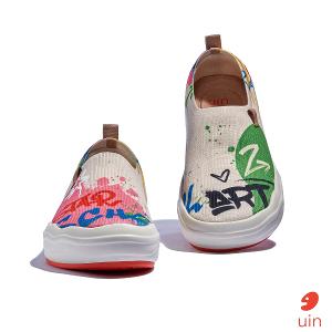 uin 西班牙原創設計 女鞋 帆布鞋 懶人鞋 塗鴉青春2彩繪休閒鞋W1700800