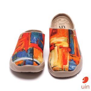 uin 西班牙原創設計 女鞋 帆布鞋 懶人鞋 半包鞋 半拖鞋 色猜彩繪休閒鞋W0107067