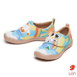 uin 西班牙原創設計  童鞋 黏帶 帆布鞋 肥貓美夢彩繪休閒鞋K1010013