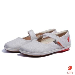 uin 西班牙原創設計 女鞋 帆布鞋 懶人鞋 伊利特3樺樹灰素色休閒鞋W1620754