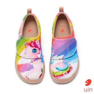 uin 西班牙原創設計  童鞋 黏帶 帆布鞋 雲上獨角獸彩繪休閒鞋K1010015