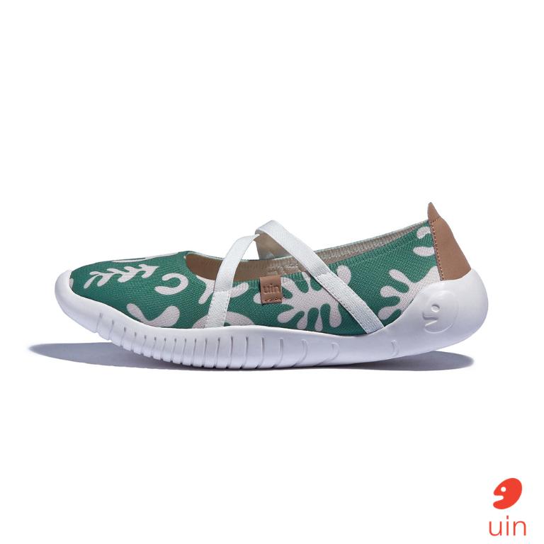 uin 西班牙原創設計 女鞋 帆布鞋 懶人鞋 梅若卡7綠野彩繪休閒鞋W1620732