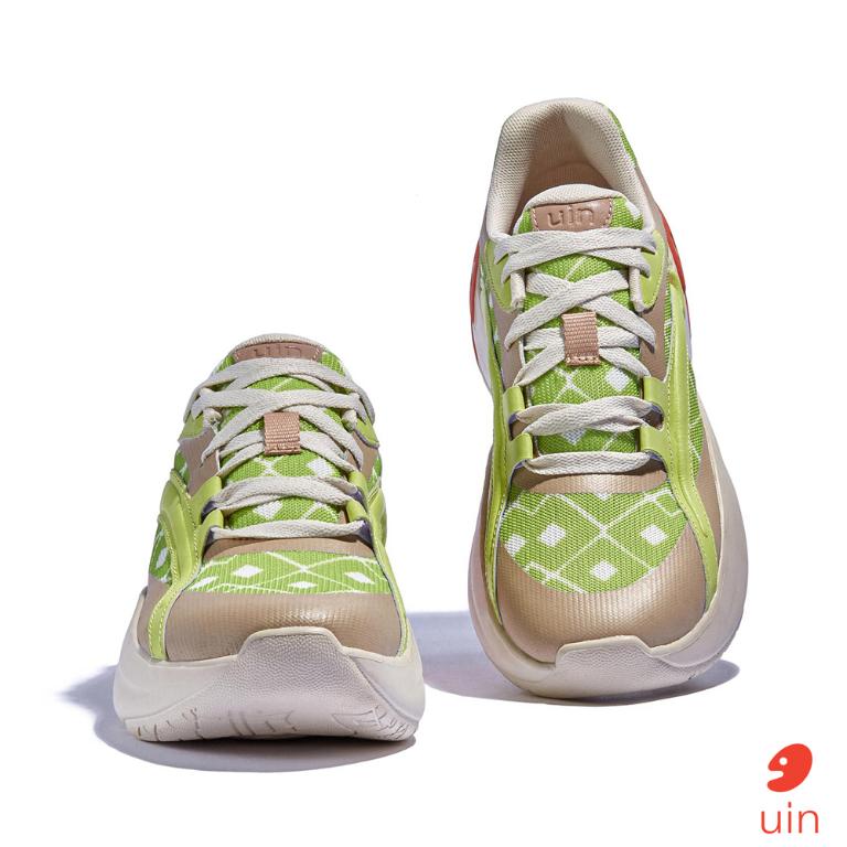 uin 西班牙原創設計 女鞋 厚底鞋 增高鞋 老爹鞋 園林方格彩繪休閒鞋W1380911