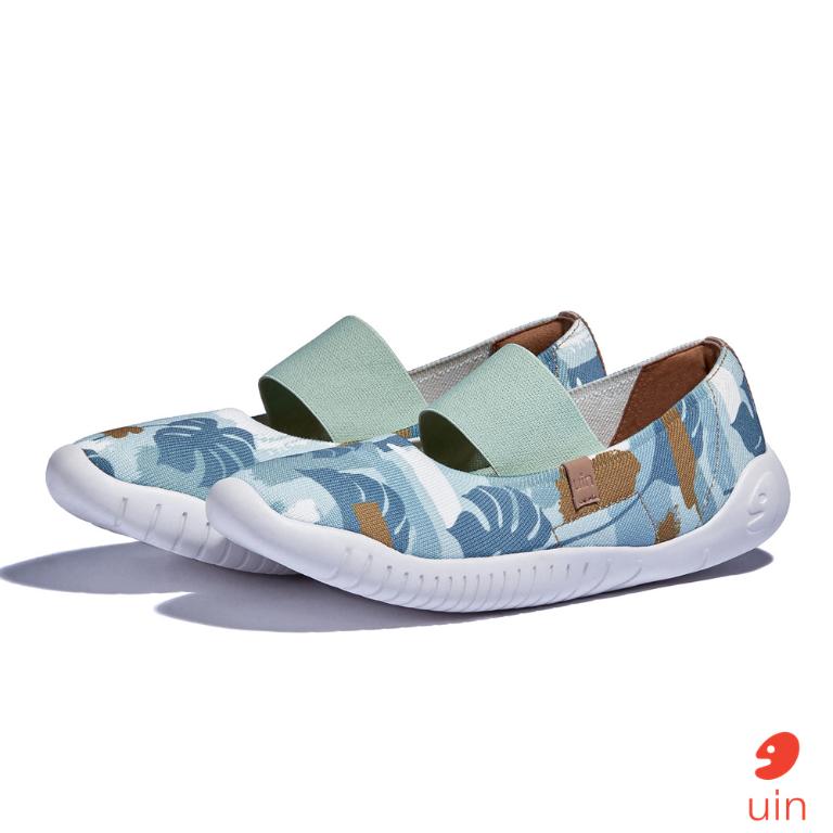 uin 西班牙原創設計 女鞋 帆布鞋 懶人鞋 梅若卡6夏日池塘彩繪休閒鞋W1620728