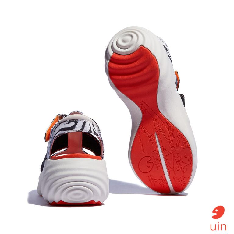 uin 西班牙原創設計 女鞋 厚底鞋 增高鞋 涼鞋 黑白豹紋彩繪休閒鞋W1210740