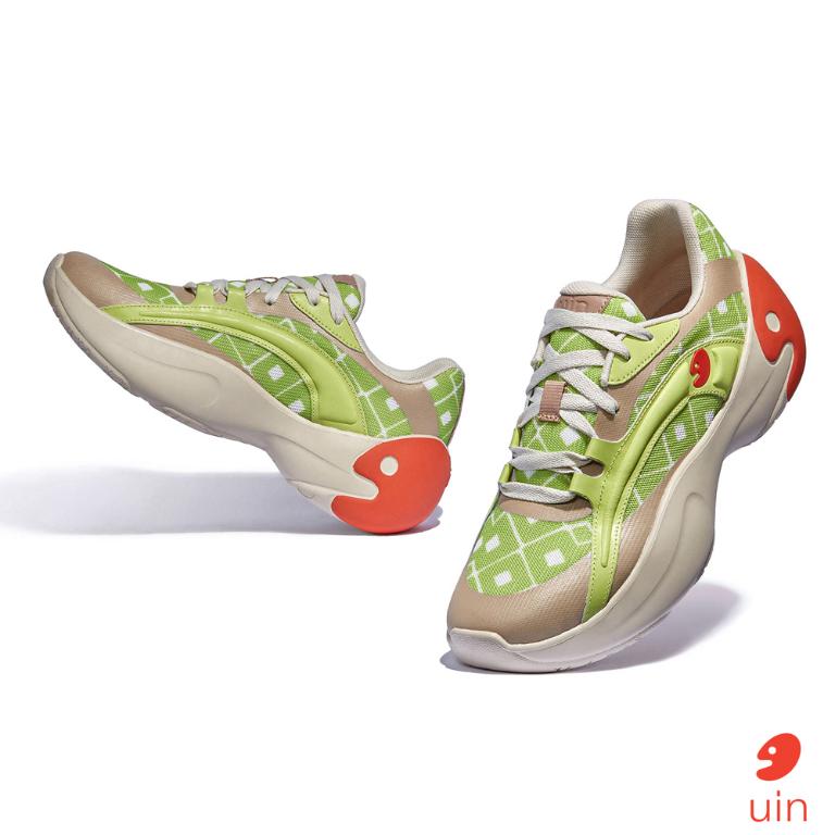 uin 西班牙原創設計 女鞋 厚底鞋 增高鞋 老爹鞋 園林方格彩繪休閒鞋W1380911