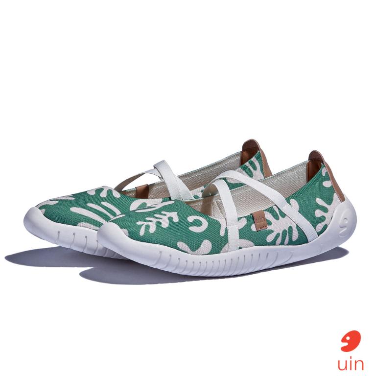 uin 西班牙原創設計 女鞋 帆布鞋 懶人鞋 梅若卡7綠野彩繪休閒鞋W1620732